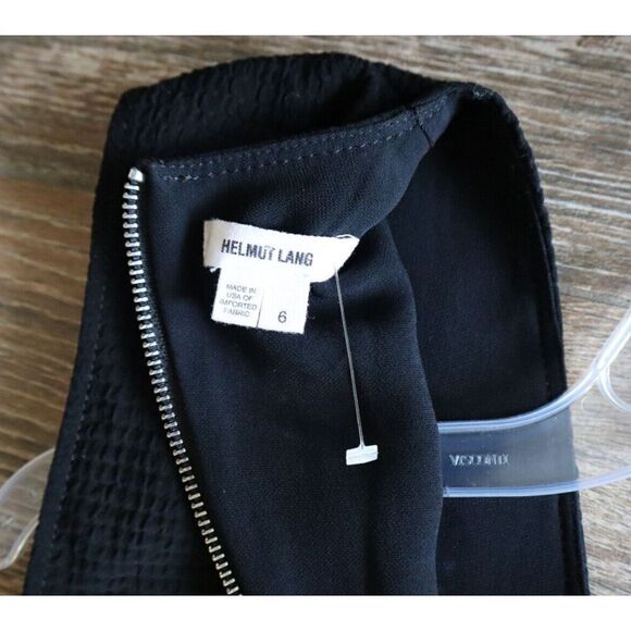 Helmut Lang Women's Sz 6 Black Textured Sleeveless Front Slit V-Neck Maxi Dress - Picture 3 of 13